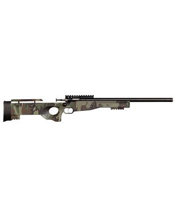 Crickett KSA2150-M81 PrecisionFull Size 22 LR Single Shot 16.10" Blued Threaded Bull Barrel, Blued Crickettinny Rail Steel Receiver, M81 Woodland Camo Synthetic Adj LOP Stock
