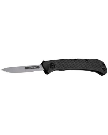 Hogue 35836 Expel2.50" Folding Scalpel Plain Satin High Carbon Steel Blade, Black Textured G10 Scales/SS Handle