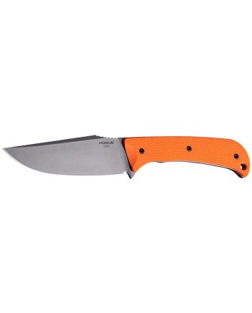 Hogue 35850 ExtrakXL 3.90" Fixed Clip Point Plain Stone Tumbled CPM M4 Tool Steel Blade, Blaze Orange Textured G10 Scales Handle