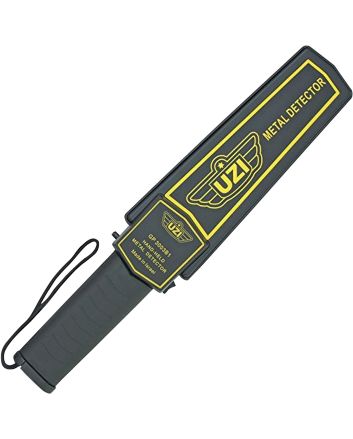 Uzi Accessories UZIHHSC1 Handheld Metal Detector Black/Yellow High-Impact Plastic Features LED Light