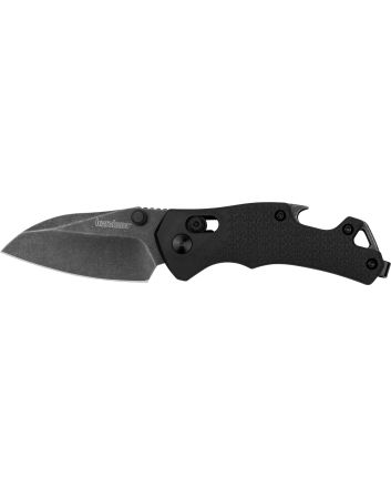 Kershaw 8337 CrazeEDC 2.35" Folding Reverse Tanto Plain Blackwash 8Cr13MoV SS Blade, Black Textured GFN Handle
