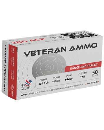 Hyperion Munitions HMBX38010050 Veteran Ammo380 ACP 100 gr Full Metal Jacket 50 Per Box/20 Case