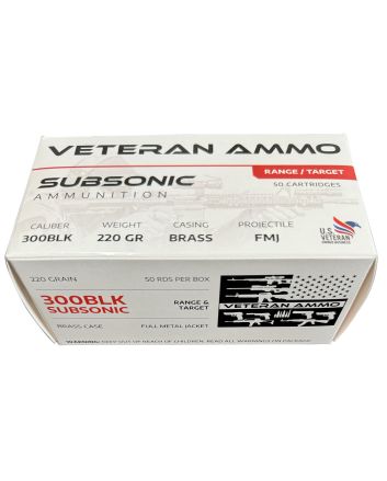 Hyperion Munitions HMBX300BLK22050 300 Blackout 220 gr Full Metal Jacket 50 Per Box/10 Case