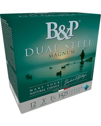 B&amp;p Ammunition 12B8DS23 Dual Steel12Gauge 3" 1 1/8oz 2/3Shot 10 Per Box/10 Case