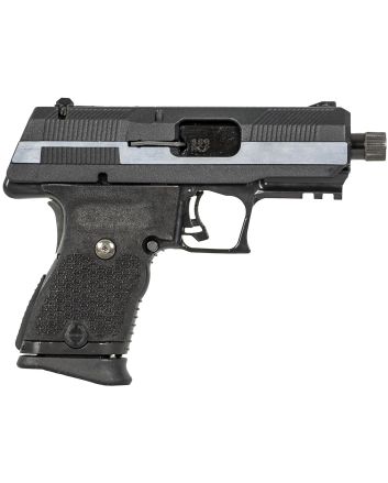 Hi-Point YC380CF YC380380 ACP 10+1 3.93" Black Threaded Barrel, Black/Chrome YC9 Styled/Serrated Steel Slide, Black Polymer Frame w/Picatinny Rail, Black Plastic Grip