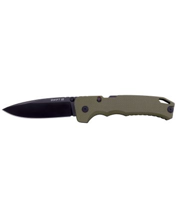Cold Steel CSFL40AT Swift III EDC 4" Folding Plain Black PVD CPM M4 Steel Blade, OD Green Textured G10 Handle, Presentation Box
