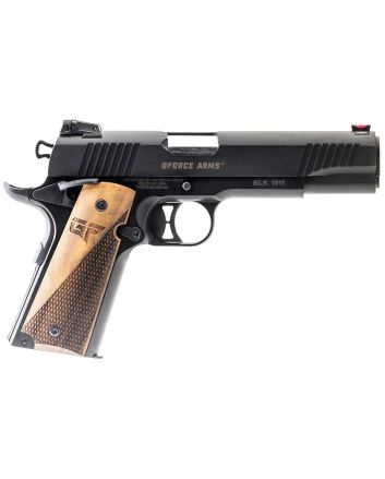 Gforce Arms GF199BW Chronicle 1911 9mm Luger 9+1 5" Stainless Steel Barrel, Black Serrated Steel Slide, Black Cerakote Aluminum Frame, Turkish Walnut Grip