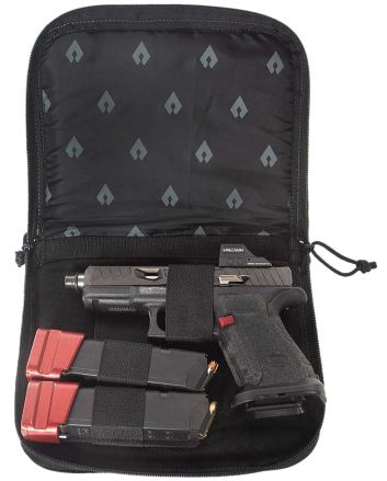 Advance Warrior Solutions SPC9 Single Pistol Case9.50" Long Black Durable Soft Fabric Compatible w/ Most Standard Sized Pistols