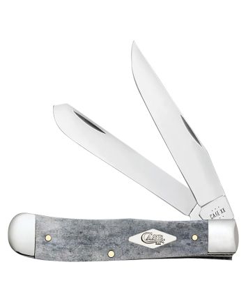 Case 34202 CanoeMini 2.60"/1.97" Folding Pen/Spear Plain Mirror Polished Tru-Sharp SS Blade, Smooth Gray Bone Handle
