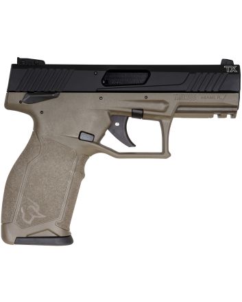 Taurus 1-TX22141O TX22Full Size Frame 22 LR 16+1 4.10" Matte Black Threaded Barrel, Matte Black Serrated Slide, OD Green Polymer Frame w/Picatinny Rail, Textured Grip