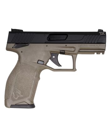 Taurus 1-TX22141O10 TX22Full Size Frame 22 LR 10+1 4.10" Matte Black Threaded Barrel, Matte Black Serrated Slide, OD Green Polymer Frame w/Picatinny Rail, Textured Grip