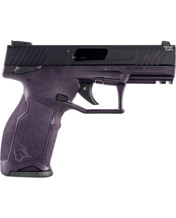 Taurus 1-TX22141P TX22Full Size Frame 22 LR 16+1 4.10" Matte Black Threaded Barrel, Matte Black Alloy Steel Serrated Slide, Purple Wine Polymer Frame w/Picatinny Rail, Textured Grip