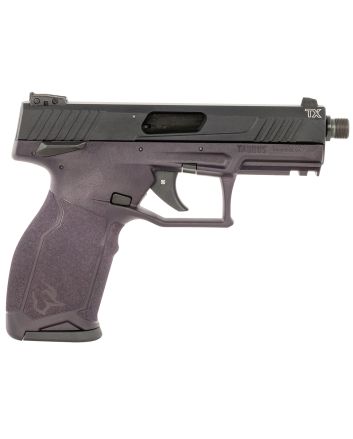 Taurus 1-TX22141P10 TX22Full Size Frame 22 LR 10+1 4.10" Matte Black Threaded Barrel, Matte Black Alloy Steel Serrated Slide, Purple Wine Polymer Frame w/Picatinny Rail, Textured Grip