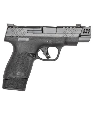 Smith &amp; Wesson 13990 M&amp;P 9 Shield Plus 9mm Luger 10+1 15+1 13+1 4" Stainless Armornite Gray Ported/Serrated Stainless Steel Slide Black Textured Grip