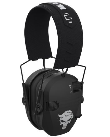 Walker's GWPRSEMT24PUN Razor Merica Muffs Punisher Polymer Over the Head Black