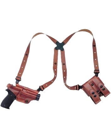 Galco MC290B Miami Classic Shoulder System Shoulder Fits Chest Up To 56" Black Leather Fits Kahr Arms Right Hand