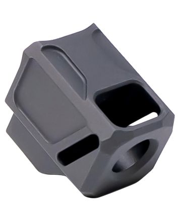 Faxon Firearms FFPACOMPSSG02 EXOS-533 Compensator Black Nitride 6061 Aluminum 1/2"x28 Threads 1.218" OAL Compatible w/ Glock 43X/48