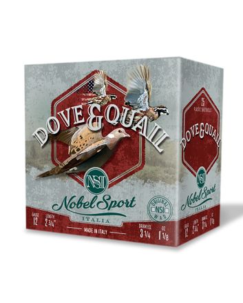 Nobel/eurosports Llc ANSF128 Dove &amp; Quail12Gauge 2.75" 1 1/8oz 8Shot 25 Per Box/10 Case