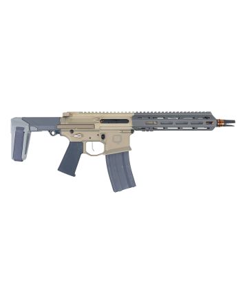 Q LLC HB55610INPISTOL Honey Badger5.56 NATO 30+1 10" Threaded Barrel, M-LOK Handguard, Aluminum Receiver, Tan SB Tactical Brace