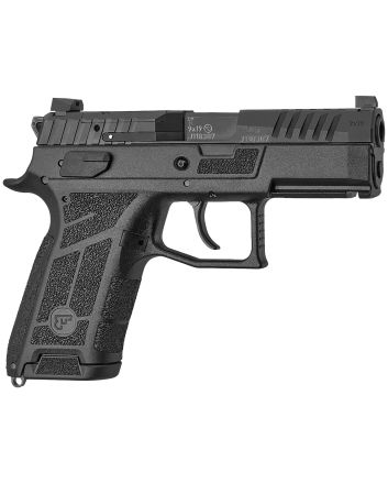 CZ-USA 01660 P-09 C Nocturne Compact Frame 9mm Luger 10+1 3.74" Black Steel Barrel, Black Optic Cut/Serrated Steel Slide, Black Polymer Frame w/Picatinny Rail, Textured Grip