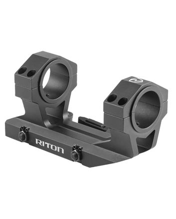 Riton Optics X34QD Scope Mount/Ring Combo Cantilever Scope Mount Quick Detach, Black Anodized Aluminum, 34mm Tube Picatinny/Weaver Mount