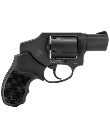 Taurus 2-650121 650Small 357 Mag/38 Special +P 5 Shot 2" Matte Black Alloy Steel Barrel, Cylinder &amp; Frame, Black Rubber Grip, Transfer Bar Safety, Concealed Hammer