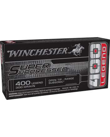 Winchester Ammo SUP400 Super Suppressed400Legend 300gr Open Tip 20 Per Box/10 Case