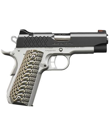 Kimber Mfg, Inc 3000349 Aegis Elite Pro 45 ACP 8+1 4" Stainless Match Grade Barrel, KimPro II Serrated Stainless Steel Slide, Satin Silver Stainless Steel Frame w/Beavertail, G10 Grip