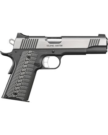 Kimber Mfg, Inc 3000238 Eclipse Custom 45 ACP 7+1 5" Stainless Match Grade Barrel, Charcoal Gray Serrated Stainless Steel Slide, Charcoal Gray Stainless Steel Frame w/Beavertail, G10 Grip