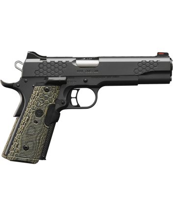 Kimber Mfg, Inc 3000358 KHX Custom 45 ACP 8+1 5" Stainless Match Grade Barrel, KimPro II Gray Serrated Stainless Steel Slide, Kimpro II Gray Stainless Steel Frame w/Beavertail, G10 MagGrip w/Red Laser