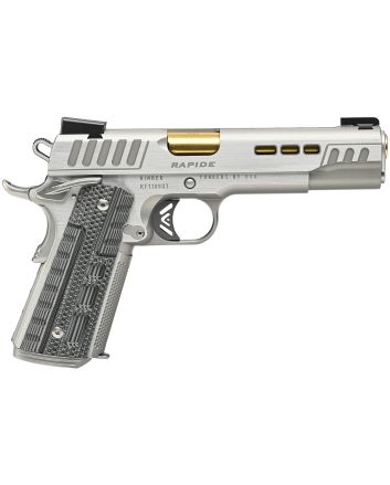 Kimber Mfg.,inc 3000420 Rapide Dawn 9mm Luger 9+1 5" Gold TiN Stainless Steel Barrel, Lightening Cut/Serrated Stainless Steel Slide, Stainless Steel Frame w/Beavertail, Black &amp; Gray G10 Grip