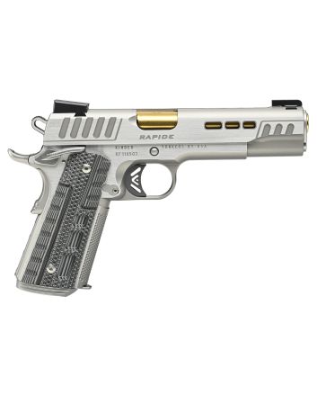 Kimber Mfg.,inc 3000424 Rapide Dawn 10mm Auto 8+1 5" Gold TiN Stainless Steel Barrel, Lightening Cut/Serrated Stainless Steel Slide, Stainless Steel Frame w/Beavertail, Black &amp; Gray G10 Grip