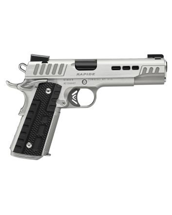 Kimber Mfg.,inc 3000427 Rapide Frost 45 ACP 8+1 5" Black DLC Stainless Steel Barrel, Kimpro II Silver Lightening Cut/Serrated Stainless Steel Slide &amp; Frame w/Beavertail, Black G10 Grip