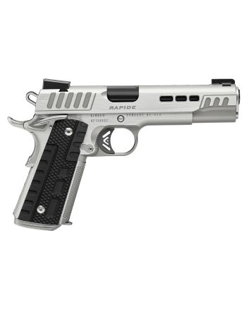Kimber Mfg.,inc 3000428 Rapide Frost 9mm Luger 9+1 5" Black DLC Stainless Steel Barrel, Kimpro II Silver Lightening Cut/Serrated Stainless Steel Slide &amp; Frame w/Beavertail, Black G10 Grip