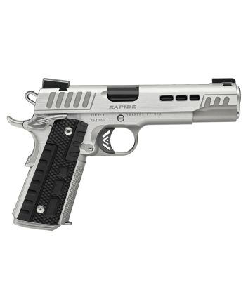 Kimber Mfg.,inc 3000429 Rapide Frost 10mm Auto 8+1 5" Black DLC Stainless Steel Barrel, Kimpro II Silver Lightening Cut/Serrated Stainless Steel Slide &amp; Frame w/Beavertail, Black G10 Grip