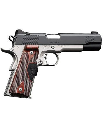 Kimber Mfg.,inc 3200387 Custom II Two-Tone LG 45 ACP 7+1 5" Brushed Polished Black Brush Polished Small Rosewood Checkered Grip