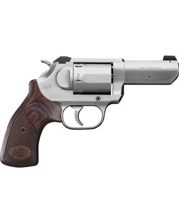 Kimber Mfg, Inc 3400016 K6SDA/SA 357 Mag 6 Shot 3" Brushed Stainless Steel Barrel &amp; Cylinder, Brushed Stainless Steel Frame, Diamond Checkering Grip, Exposed Hammer