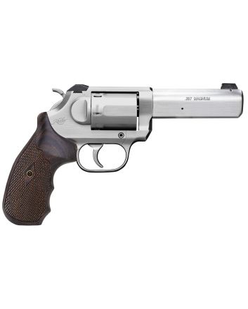Kimber Mfg, Inc 3400031 K6S Combat DA/SA 357 Mag 6 Shot 4" Brushed Stainless Stainless Steel Barrel &amp; Cylinder, Brushed Stainless Steel Frame, Walnut 3-Finger Target Grip, Exposed Hammer