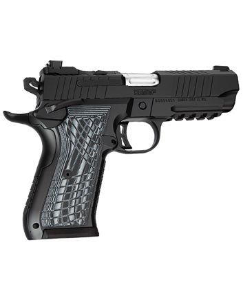 Kimber Mfg.,inc 3100017 KDS9C9mm 10+1 4.09" KimPro Black Front and Rear Serrations Stainless Steel Slide Black Gray and Black Crosshatch Cut G-10 Grip