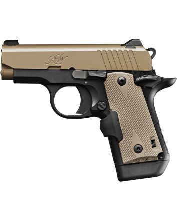 Kimber Mfg.,inc 3300209 Micro Desert Tan LG NS 380 ACP 7+1 2.75" Matte Black Stainless Steel Slide Crimson Trace Lasergrips Grip