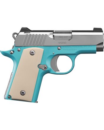 Kimber Mfg.,inc 3300210 Micro Bel Air NS 380 ACP 2.75" Ramped Barrel Stainless Steel Slide Bel Air Blue Mirror-Polished Ivory Micarta Grip