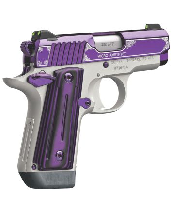 Kimber Mfg.,inc 3300160 Micro Amethyst NS 380 ACP 7+1 2.75" Amethyst purple PVD Stainless Steel Slide Satin Silver G10 Grip
