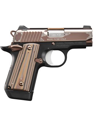 Kimber Mfg.,inc 3300173 Micro Rose Gold NS 380 ACP 7+1 2.75" Rose Gold PVD Coating Steel Slide Matte Black G10 Grip