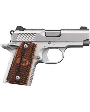 Kimber Mfg.,inc 3300109 Micro 9 Stainless Raptor 9mm 6+1 3.15" Stainless Steel Slide KimPro Silver Zebrawood with Scale Pattern and Kimber logo Grip