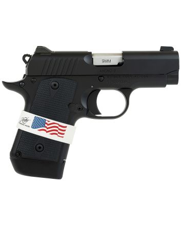 Kimber Mfg, Inc 3300244 Micro 9 Liberty Micro Frame 9mm Luger 7+1 3.15" Stainless Ramped Barrel, KimPro II Black Serrated Stainless Steel Slide, Kimpro II Black Aluminum Frame w/Beavertail