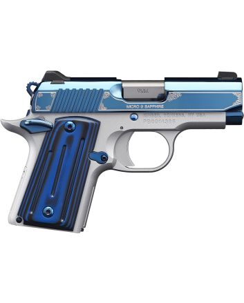 Kimber Mfg.,inc 3300111 Micro 9 Sapphire 9mm 6+1 3.15" Polished Bright Blue PVD Coating Stainless Steel Slide G-10 Grip
