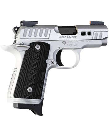 Kimber Mfg.,inc 3300237 Micro 9 Rapide Frost 9mm 7+1 3.15" Brushed Stainless/Silver KimPro II Black G10 Grip