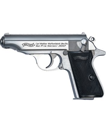 Walther Arms 4796029 PP32 ACP 8+1 3.90" Stainless Steel Barrel, Stainless Serrated Steel Slide, Stainless Aluminum Frame w/Beavertail, Textured Polymer Grip