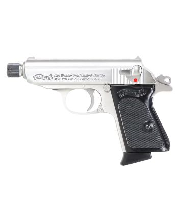 Walther Arms 4796060 PPK32 ACP 6+1 3.30" Stainless Steel Threaded Barrel, Stainless Serrated Steel Slide, Stainless Steel Frame w/Beavertail, Textured Polymer Grip