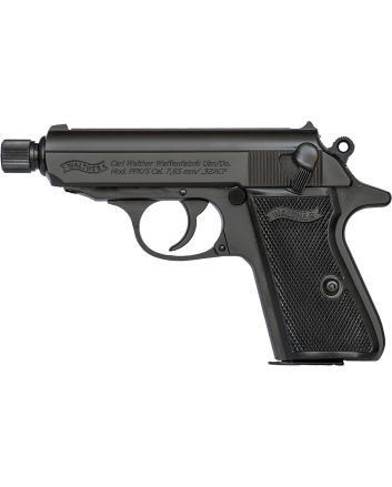 Walther Arms 4796059 PPK/SCarry Frame 32 ACP 7+1 3.30" Black Steel Threaded Barrel, Black Serrated Zinc Alloy Slide, Black Aluminum Frame w/Beavertail, Textured Polymer Grip